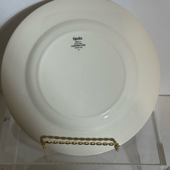 Four Spode 8” Christmas Tree Salad Desert Plates Green and Cream - Picture 6 of 9